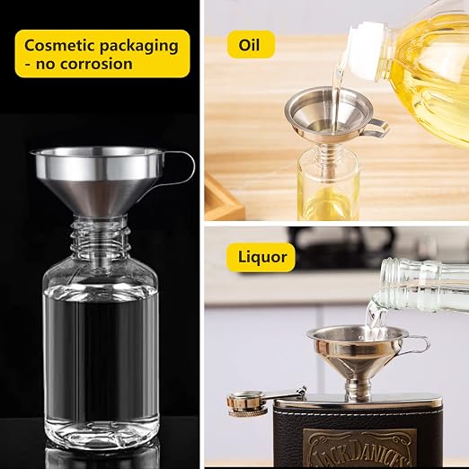 Small Funnels for Filling Bottles, Stainless Steel Small Kitchen Funnel Set of 3 - Image 6