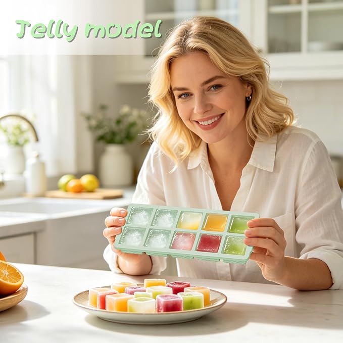 Doasuwish Ice Cube Trays with Lid, 3 Pack 10 Cubes 2 Tbsp. Silicone Ice Cube - Image 8