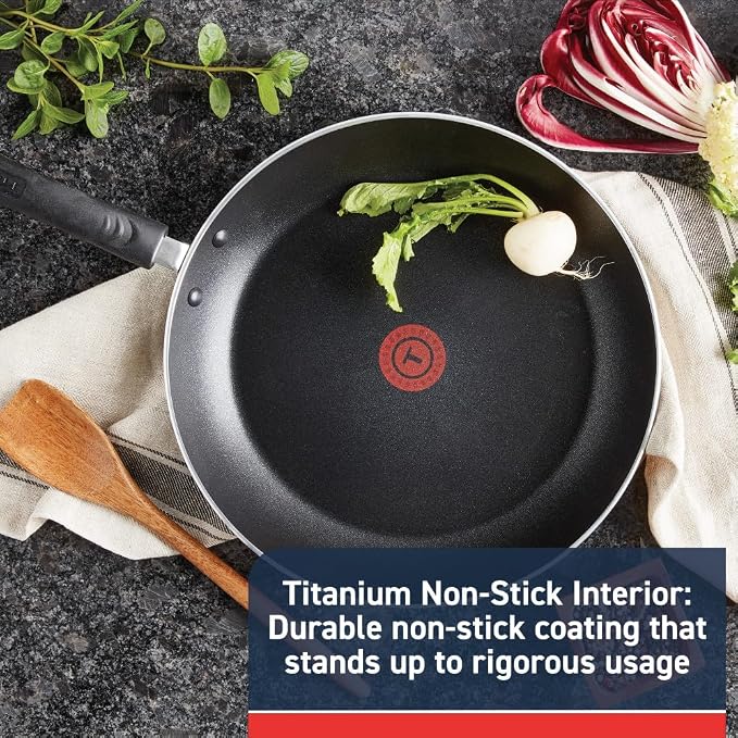 T-Fal Experience Non Stick Fry Pan Set 3 Piece, 12 Inch Induction Oven Broiler - Image 2