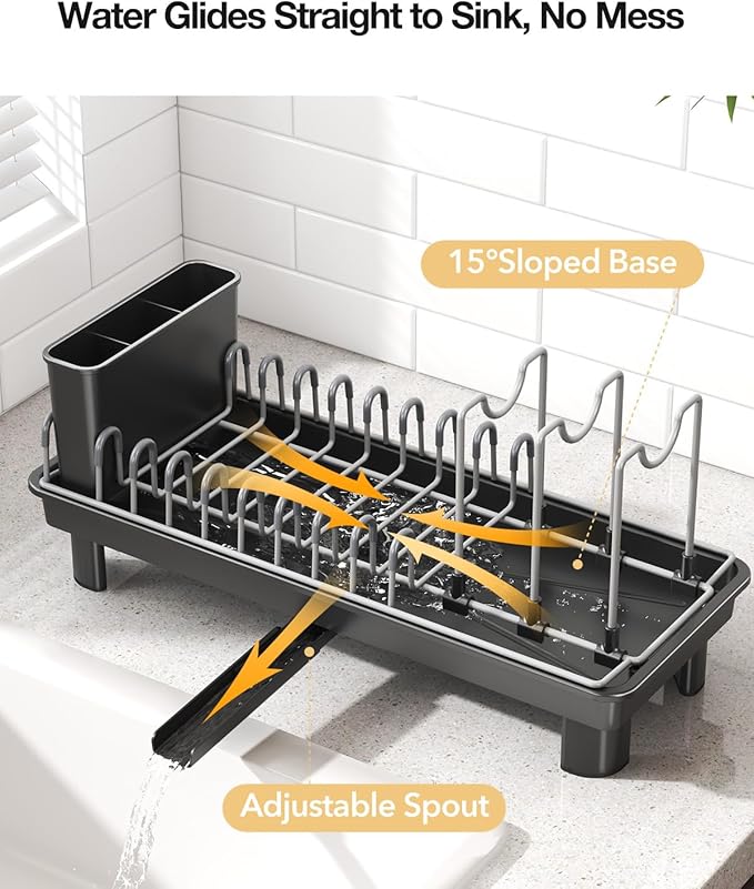 Small Dish Drying Rack Carbon Steel Dish Rack Rustproof - Image 4