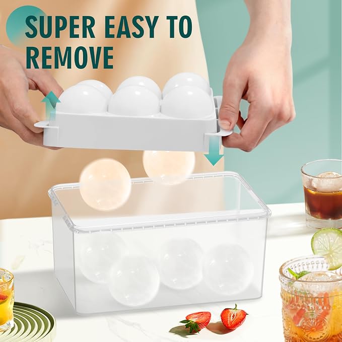 WIBIMEN Large Ice Cube Molds, Big Round Whiskey Ice Cube Trays - Image 2