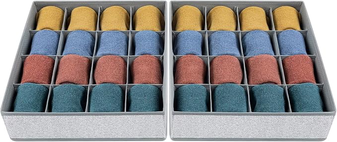 Joyoldelf Sock Drawer Organizer Divider Underwear Organizer 16-cell Fabric - Image 7