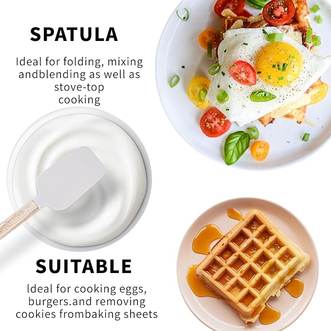 Ptanexx 5-Pcs Wooden Handle Silicone Spatula Set - Image 7