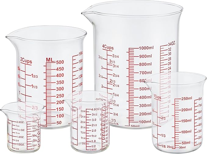 Ackers High Borosilicate Glass Measuring Cup Set by AckersBORO33
