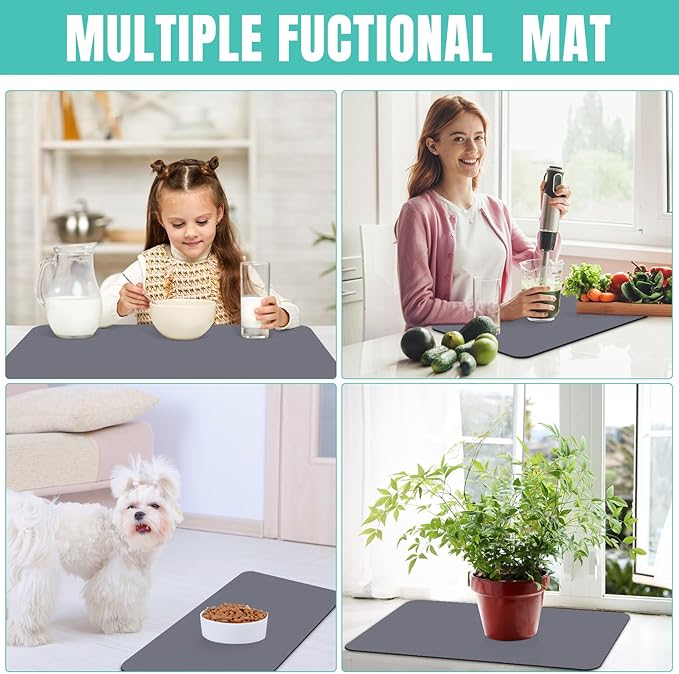 WISELIFE Coffee Mat Super Absorbent Dish Drying Mat Coffee Bar Accessories - Image 7
