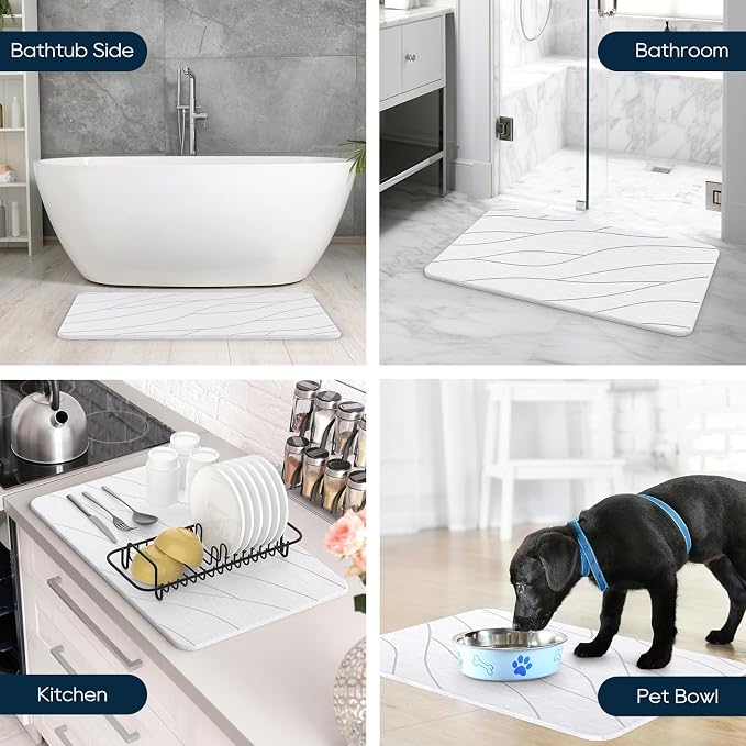 Closefriend Diatomaceous Earth Stone Bath Mat, Quick Dry Non-Slip Super - Image 6