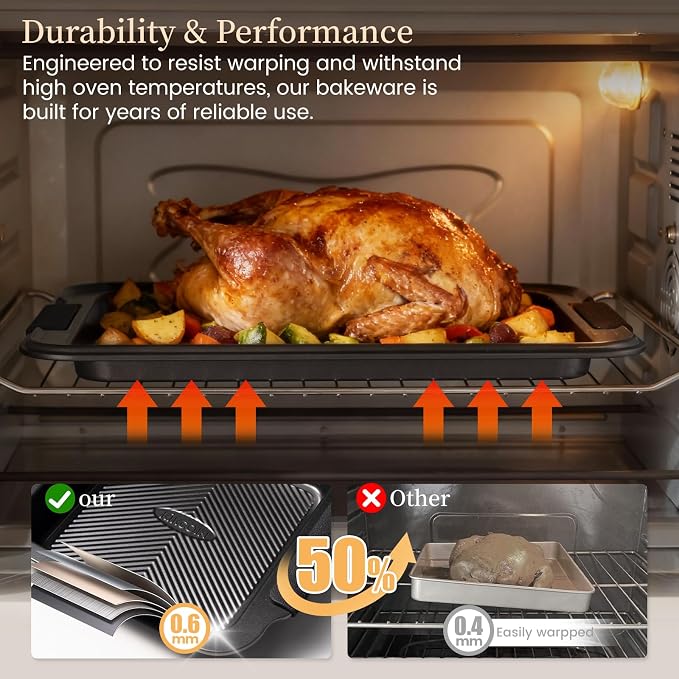 Kikcoin 25 PCS Stackable Baking Pans Set, Non-stick Bakeware Sets - Image 5