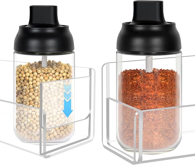 Acrylic Spice Rack Wall Mount-12 Inch, 4 Pack Hanging Seasoning Rack Organizer - Image 2
