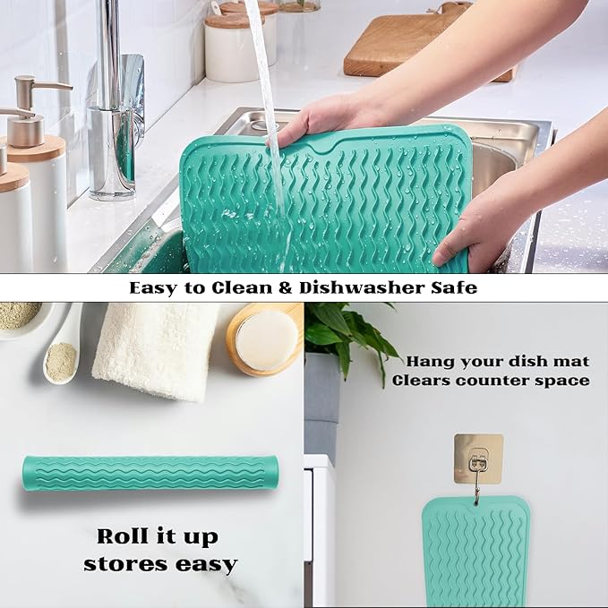 ZLR Silicone Dish Drying Mat & Heat Resistant Trivet - Image 4