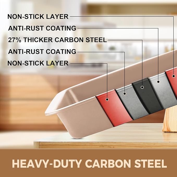 HONGBAKE Bakeware Sets, Baking Pans Set, Nonstick Oven Pan - Image 7
