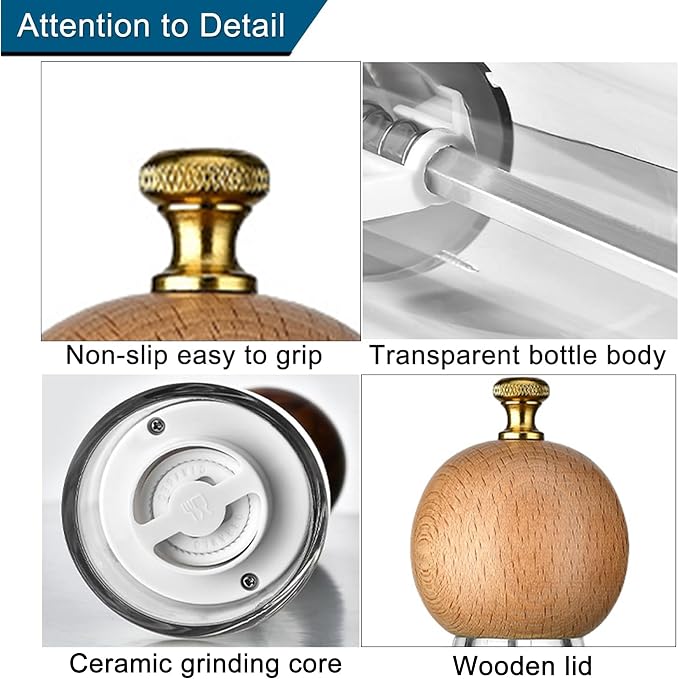 Pepper Grinder Set Salt and Pepper Grinder Set Manual Salt Grinder Pepper Mill - Image 3