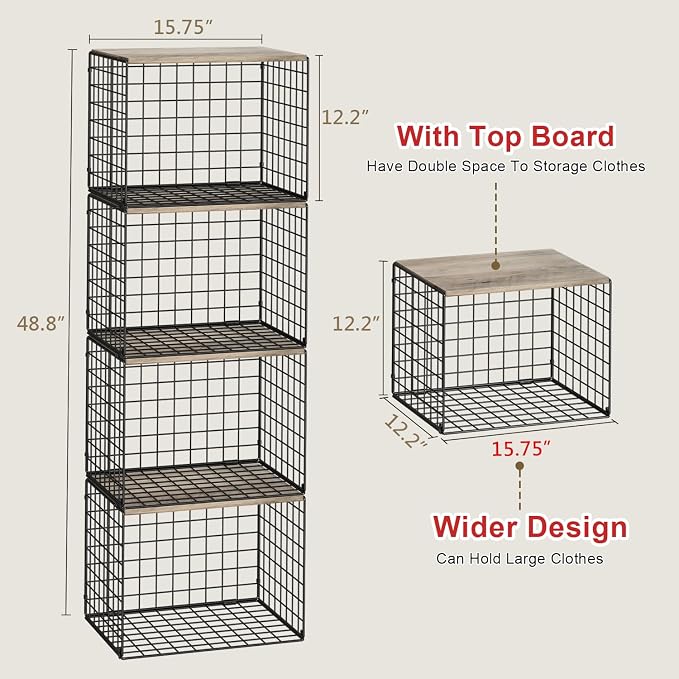 4PCS Wider Closet Organizers and Storage, Stackable Closet Shelf Organizer - Image 2