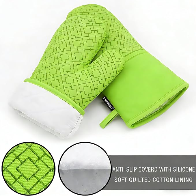 Oven Mitts and Pot Holders Sets 6pcs, Kitchen Oven Glove, High Heat Resistant - Image 2