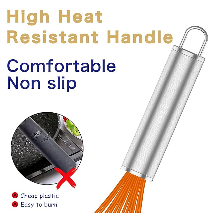 OYV Orange Silicone Whisk, Professional Whisks - Image 5