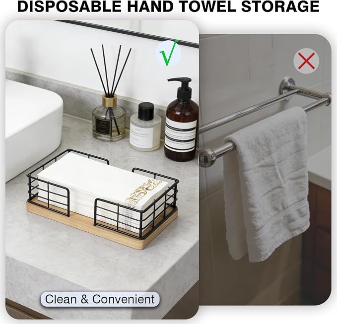 Kordory Wooden Guest Towel Holder Tray - Image 4