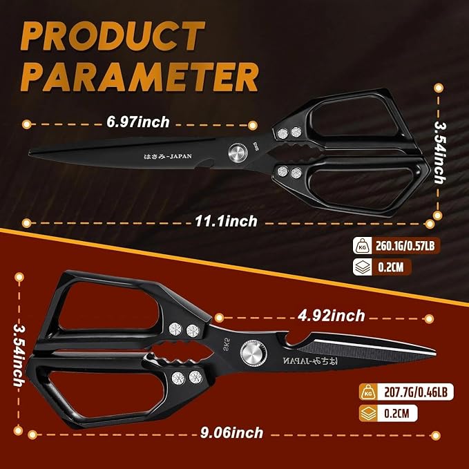 HUUSK Kitchen Scissors Set Black - Image 6