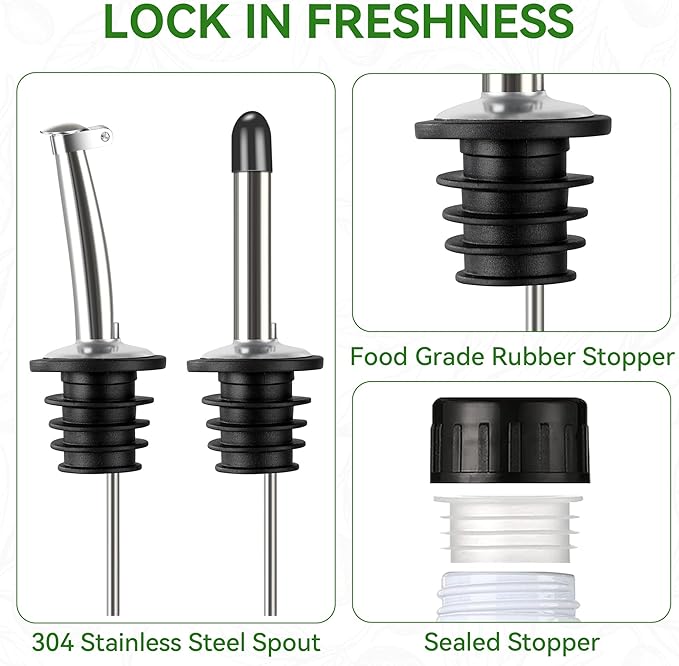 Vakoo Oil and Vinegar Dispenser Set - 17oz/500ml - Image 4