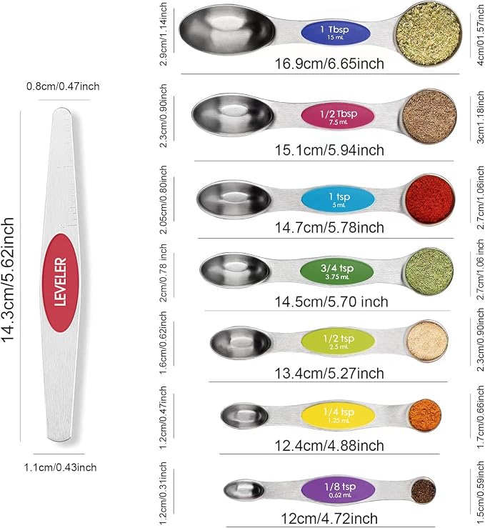 Magnetic Measuring Spoons Set Stainless Steel - Image 2