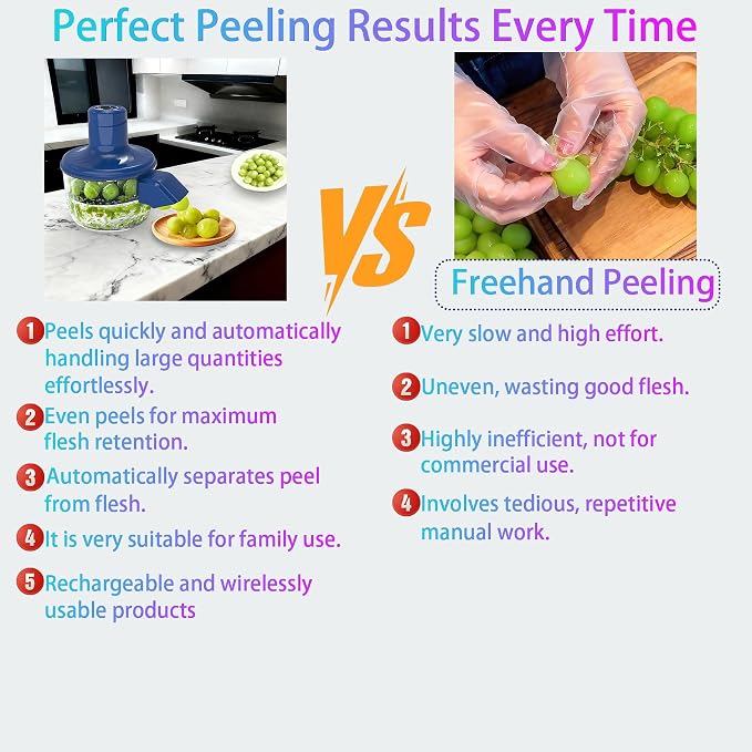 Automatic Grape Peeler Machine, Electric Peeling Skin Remover Tool - Image 7