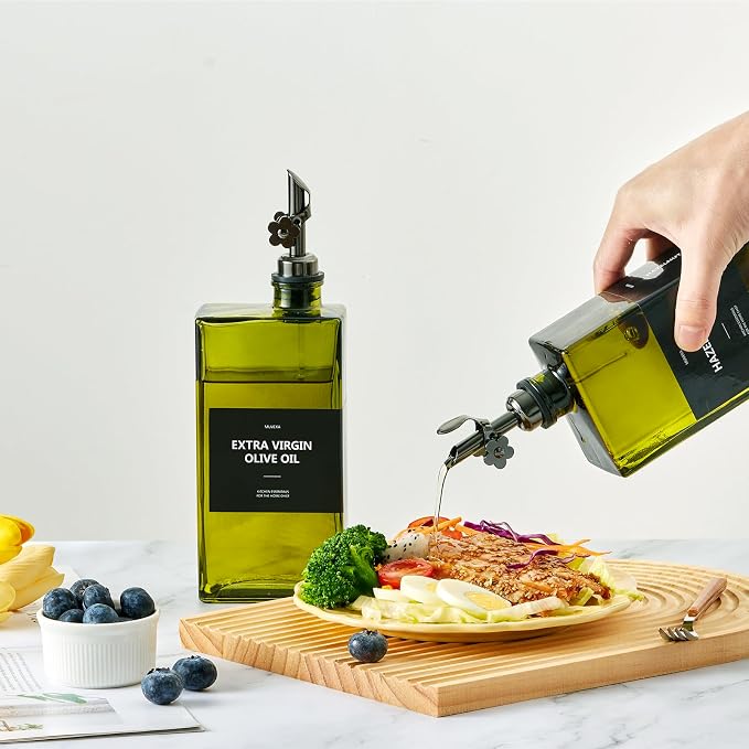 Olive Oil Dispenser Bottle for Kitchen, 16.9oz /500ml Cooking Vinegar Dispenser - Image 4