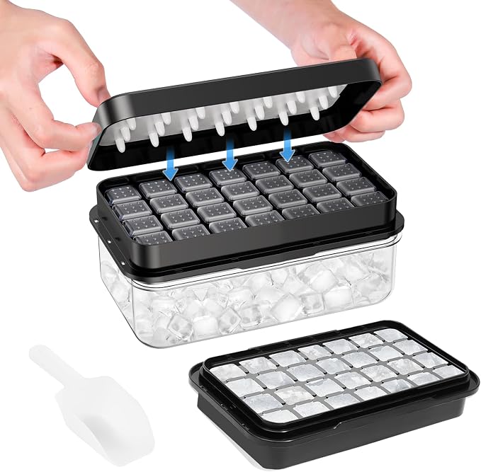 Ice Cube Tray with Lid and Bin, Ice Trays by PHINOX