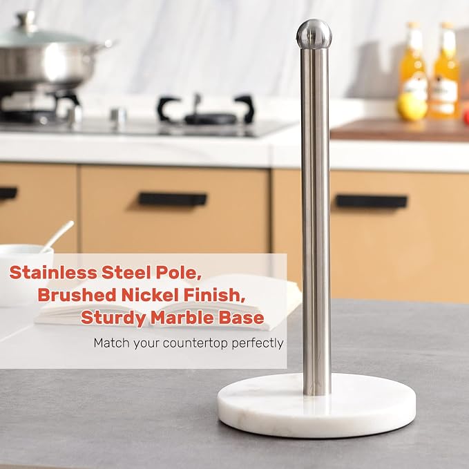 Heavy Weighted Paper Towel Holder, Easy One-Handed Design - Image 3