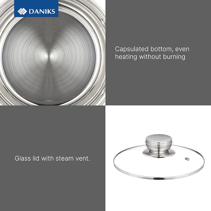 Daniks Standard 11-Piece Stainless Steel Cookware Set - Image 6