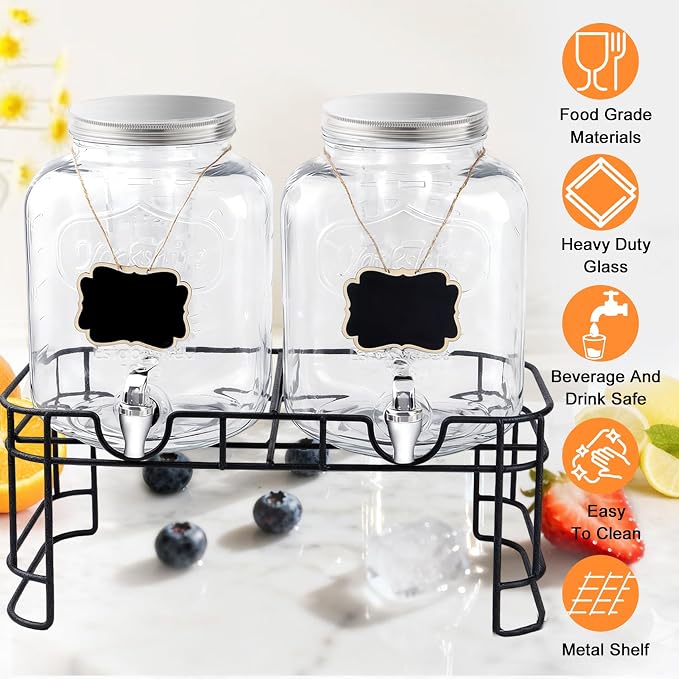 1.5 Gallon Glass Drink Dispensers - Image 4