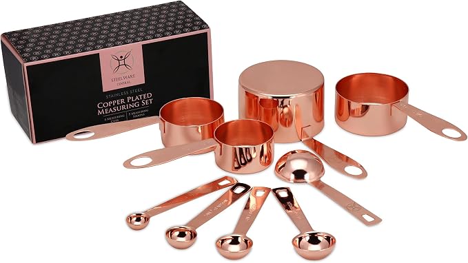 Copper Measuring Cups and Spoons Stainless Steel 9 pieces - Image 8