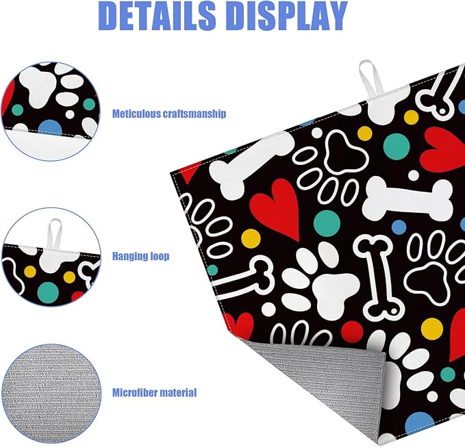 Dog Paw Bone Dish Drying Mat for Kitchen Counter Drying Pad Absorbent - Image 3