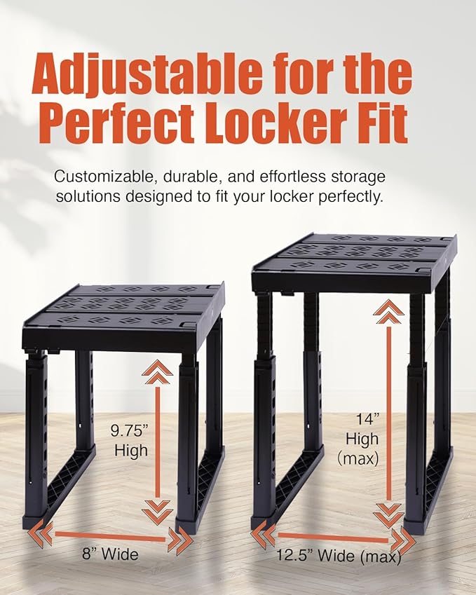Piffny Locker Organizer Shelf， Adjustable Width and Height, Ideal Locker Shelf - Image 2