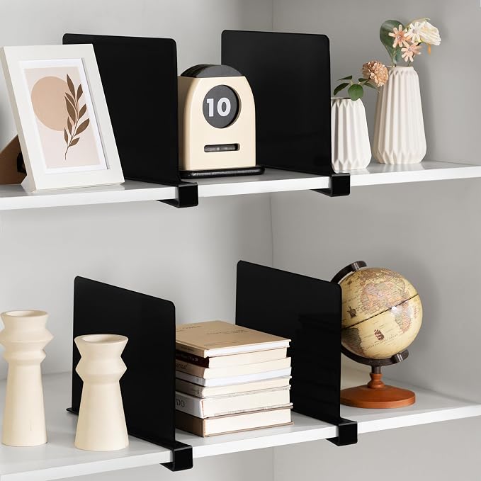 HBlife 6 Black Shelf Dividers, Vertical Purse Organizer - Image 10