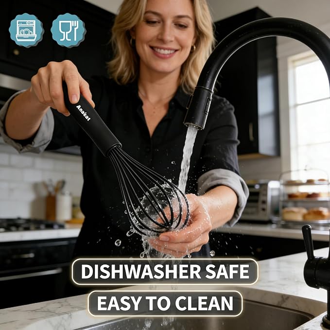 Anaeat Kitchen Whisk Set of 5, Egg Beater Milk ​Blender - Image 8