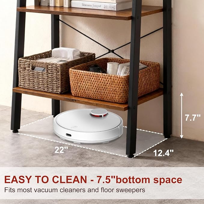 DUMOS Ladder Shelf, 4-Tier Display Bookshelf, Industrial Style Storage Standing - Image 6