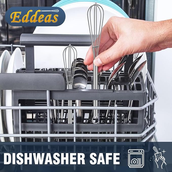 Eddeas Small Whisk Stainless Steel, Mini wire whisk 3 Pieces, 6in & 7in Tiny - Image 7