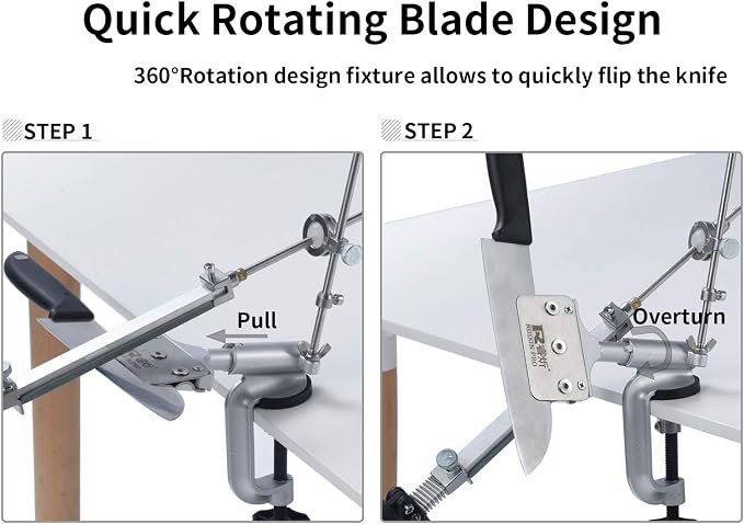 CWOVRS Knife Sharpening System, RX-008 Professional Knife Sharpener, 360° Flip - Image 4