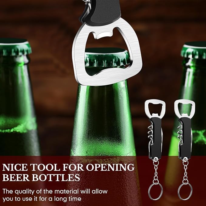 Ziliny 48 Pcs Bottle Opener Keychain Bulk Wine Bottle Beer Opener Keychain - Image 3