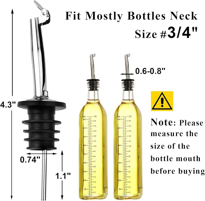 Pafusen 6 Pack Oil Spout with Flip Top, Olive Oil Dispenser Spout, Liquor - Image 4