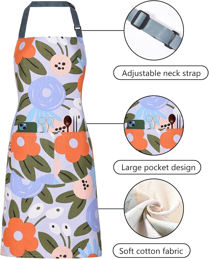 2 Pack Floral Apron for Women - Image 3
