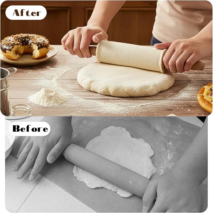 4 Rolling Pin Covers 14.96 x 1.97 Inch Cotton White Rolling Pin Sock Sleeve - Image 8