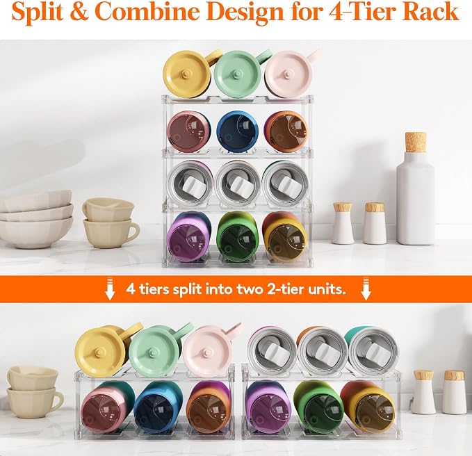 Lifewit Stackable Bottle Storage Organizer, Large Slot Water Bottle Tumbler Cup - Image 6