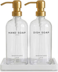 Luxury Glass Hand and Dish Soap Dispenser Set by Brighter Barns by BrighterBarns