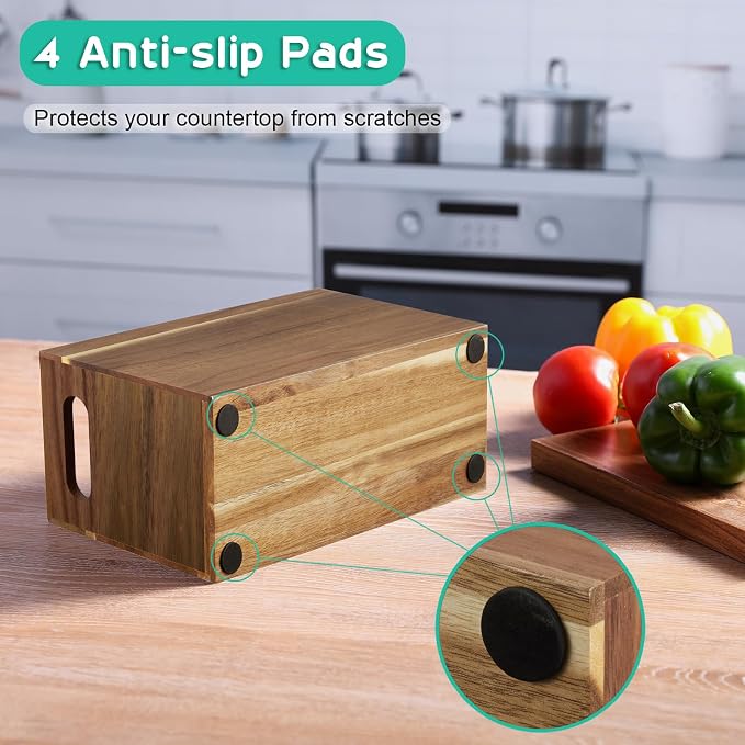 ALELION Acacia Wood Utensil Holder Organizer - Image 5