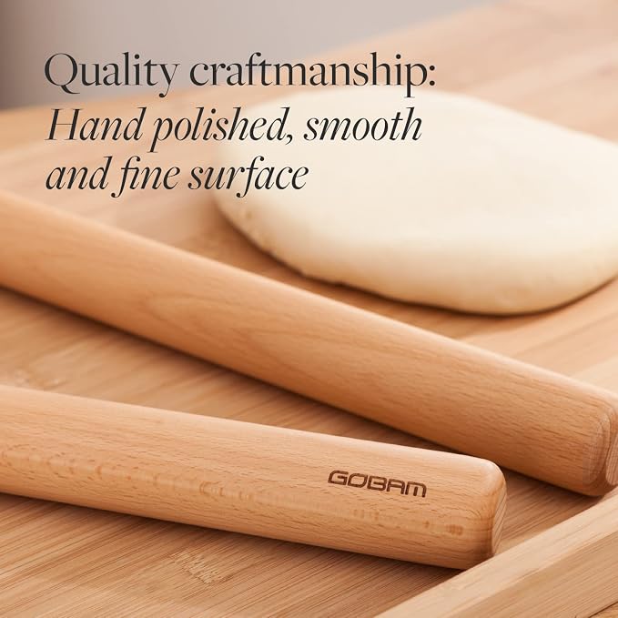 GOBAM Wood Rolling Pin, Medium - Image 6