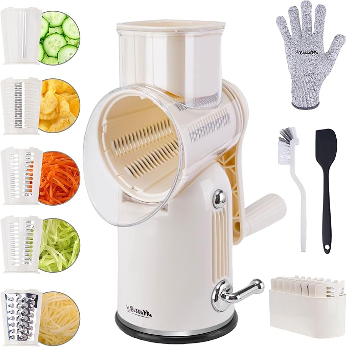 5-in-1 Rotary Cheese Grater Vegetable Slicer by SLEEKDRRotaryCheeseGrater