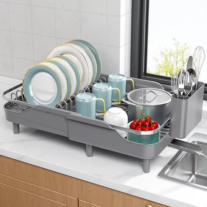 Urackify Expandable Dish Rack for Kitchen Counter, 16.14"-23.62" Large - Image 8