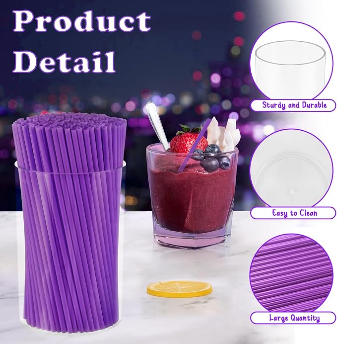 500 Pcs Neon Purple Acrylic Coffee Stirrers Set - Image 3