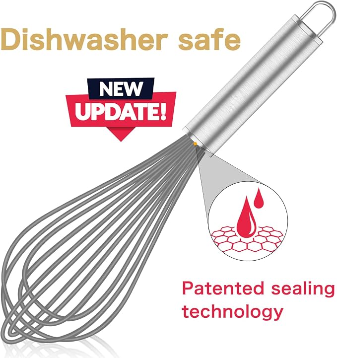 OYV Grey Silicone Whisk, Professional Whisks - Image 2