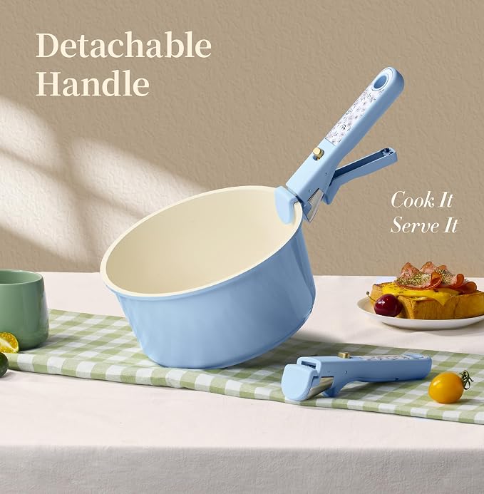 CAROTE 15Pcs Ceramic Cookware Set, Pots and Pans Set Non Stick, Kitchen Cooking - Image 6