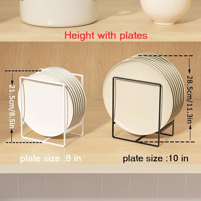 2 Large 1 Small Plate Organizers Holders Upright Cabinet Dish Drying Racks - Image 6
